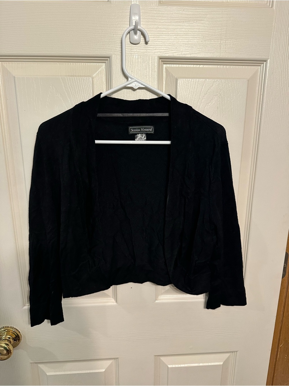 Jessica Howard Black Open-Front Knit Shrug